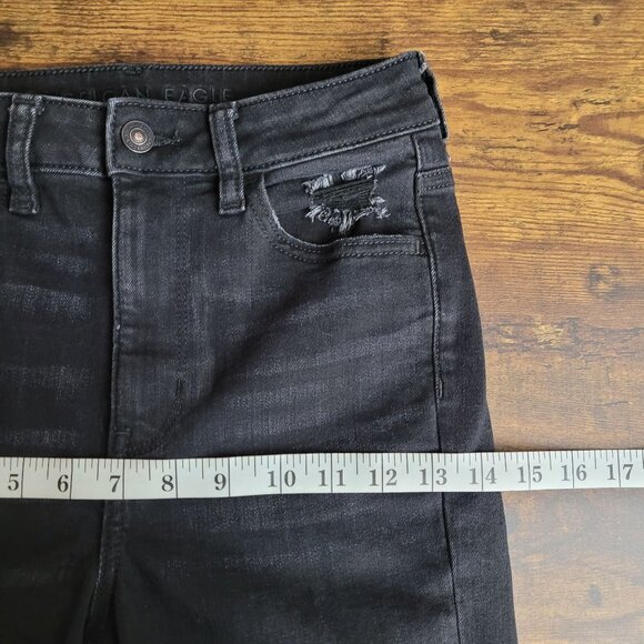 American Eagle Jeans 4 R Next Level Stretch Jeggings High Rise Black - Picture 8 of 11